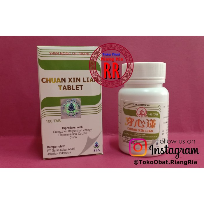 CHUAN XIN LIAN TABLET - OBAT PANAS DALAM