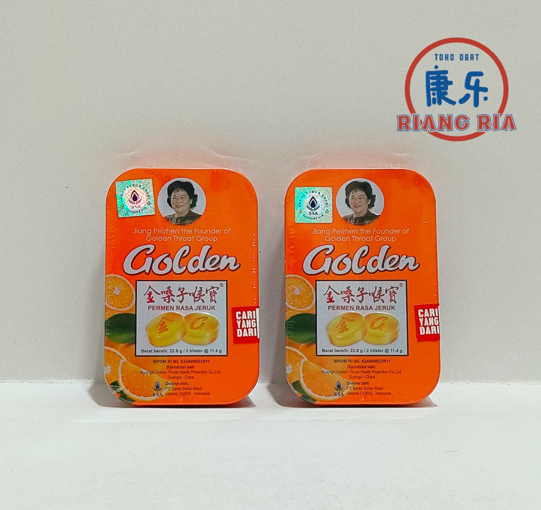 Permen Tenggorokan Golden Throat Rasa Jeruk