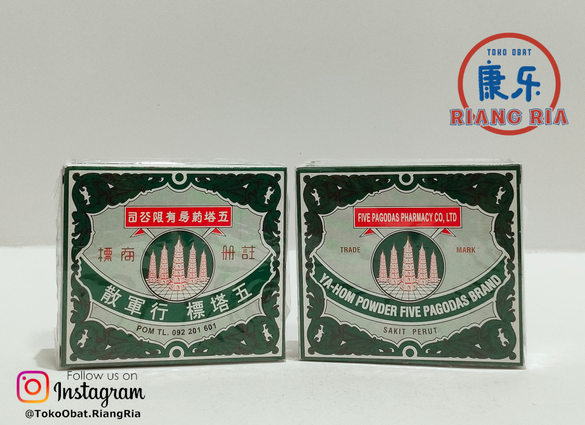 SAKIT PERUT (FIVE PAGODAS YA HOM POWDER) 750 MG BOX 12 BOTOL