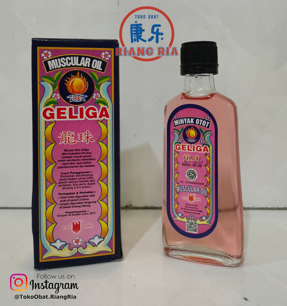 Cap Lang Minyak Otot Geliga 60ml