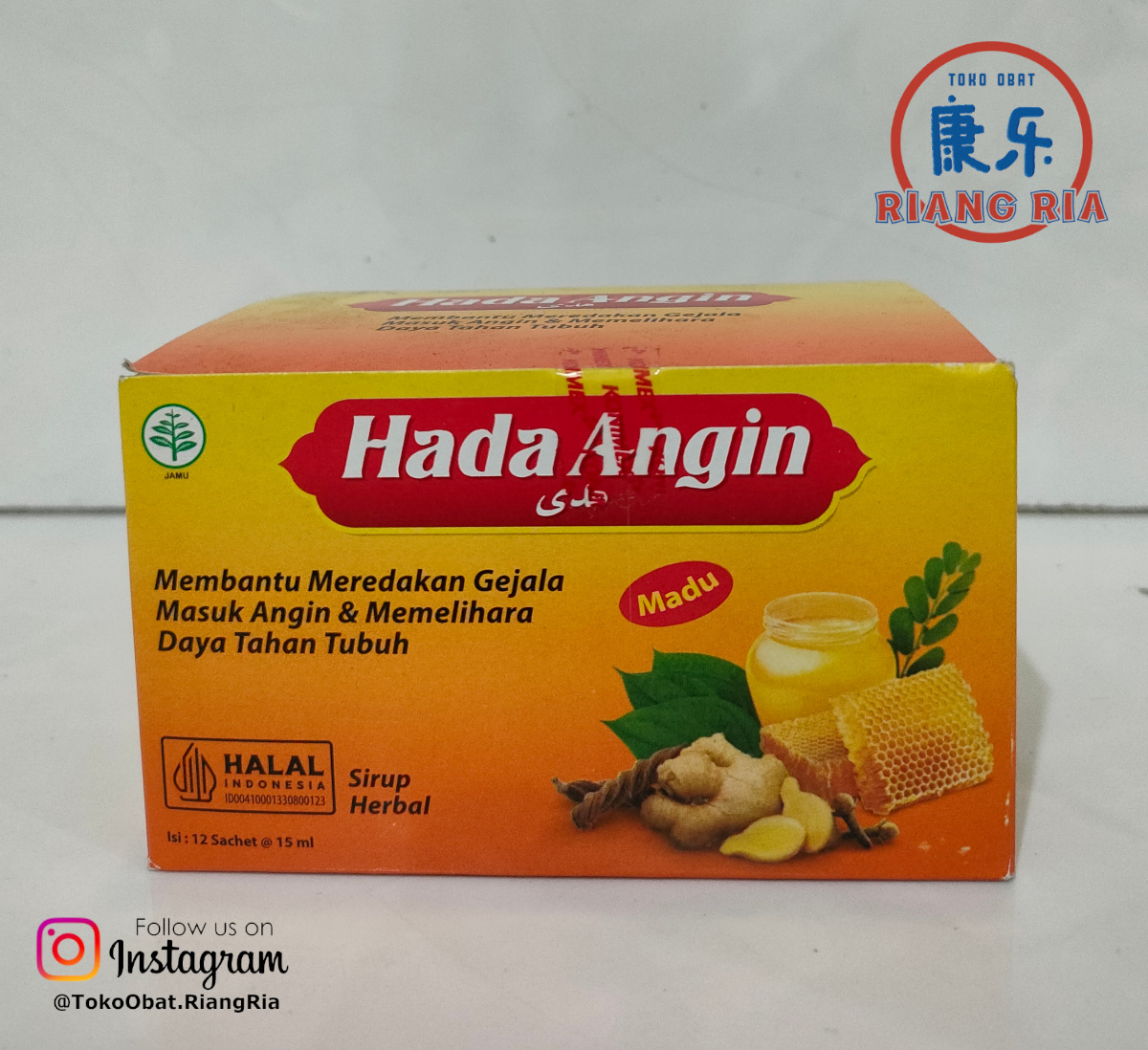 Hada Angin Box 12 Sachet @15ml - Sirup Herbal Masuk Angin