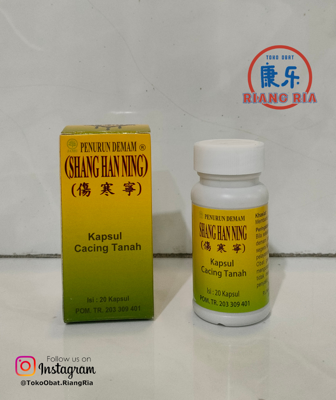 Obat Tifus Obat Tipes Kapsul Cacing Tanah Shang Han Ning isi 20 kapsul