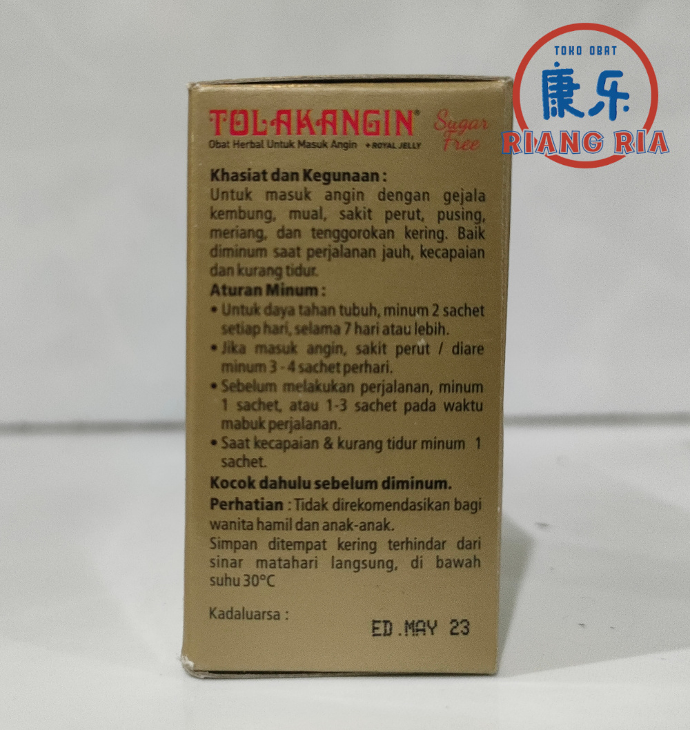 Tolak Angin Cair Dewasa Bebas Gula Herbal Aman Diabetes - Box isi 5 Sachet @15ml